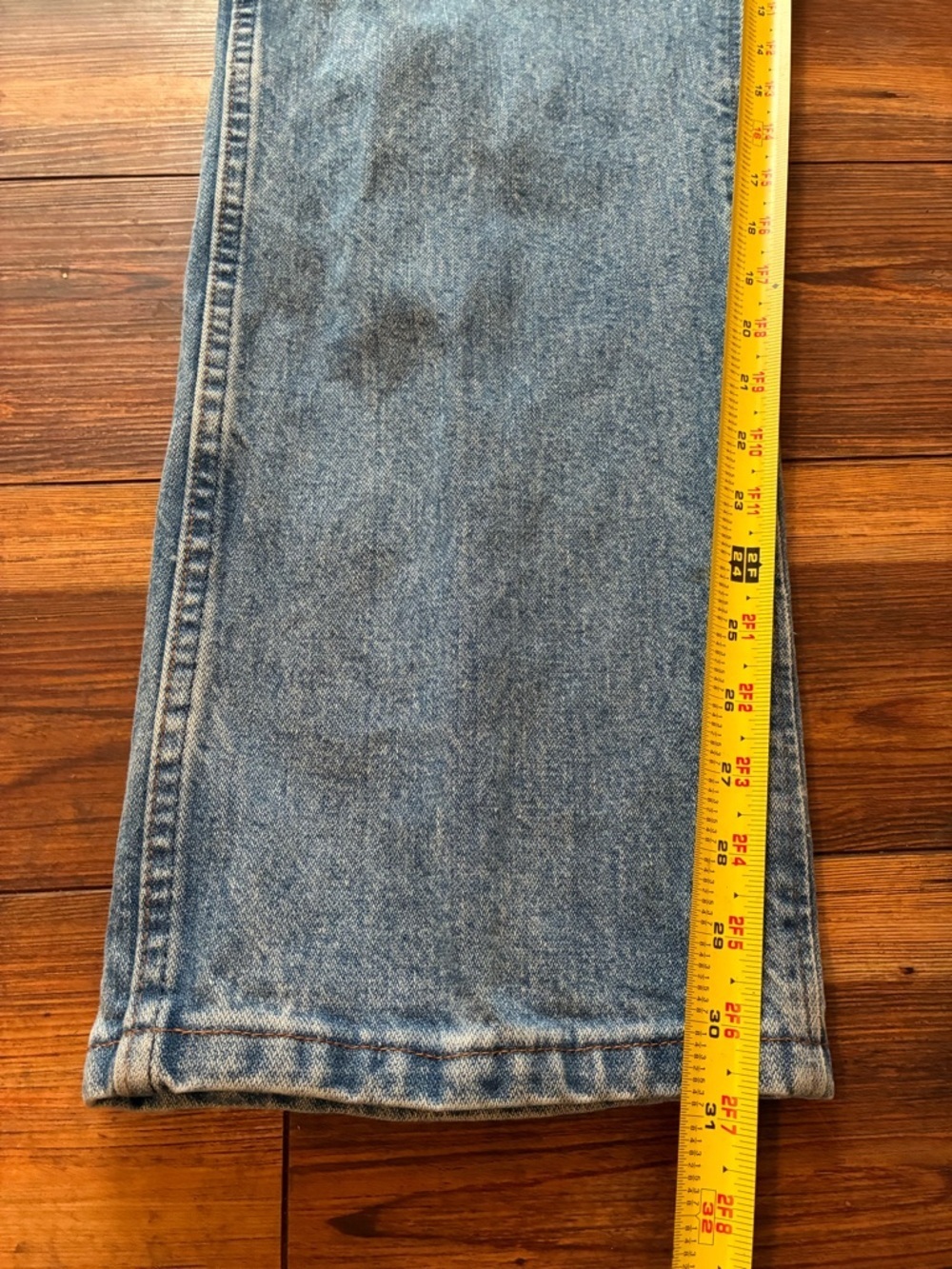 Wrangler 47MWZ Regular Fit Jeans 38x32 Vintage Fade Western Cowboy Denim USA - Picture 6 of 14
